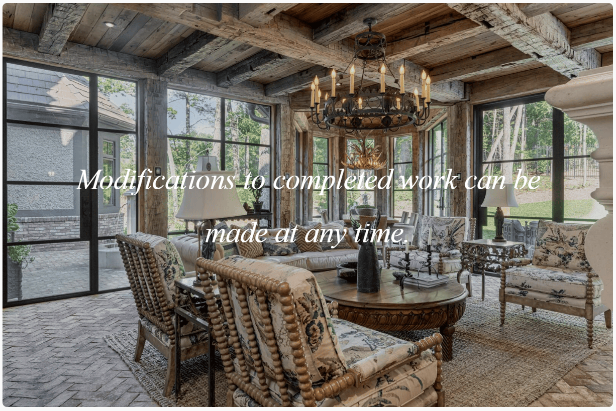 JSWUSA's Relationship Tenants: Modifications to completed work can be made at any time